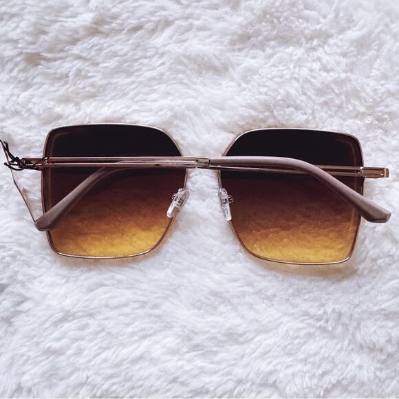 Monica Clear Brown  Geometric Sunglasses - Picture 12 of 12
